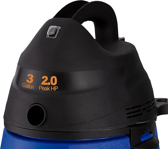 WD-353L Portable Wet-Dry Vacuum Cleaner, 3 Gallon Tank, 2.0 HP Vacuum Cleaner with Several Accessories, 5 Year Warranty