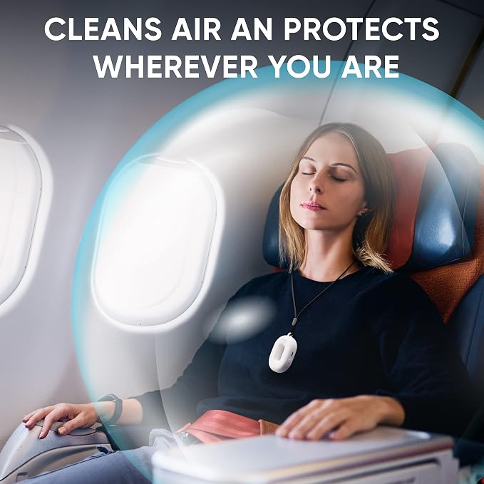 Wearable Air Purifier Necklace - Portable Personal Ionizer - Rechargeable Travel-Size Air Cleaner, alternate product view 5