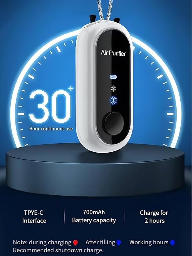 Wearable Air Purifier,Portable Negative Ion Generator Necklace,Efficient Ion Purification Smoke,Peculiar Smell,for Travel