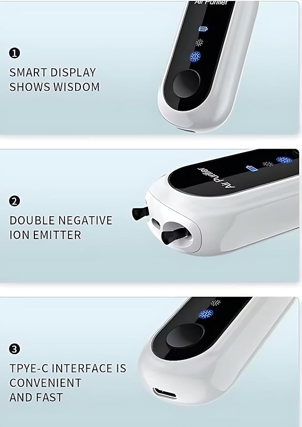 Wearable Air Purifier,Portable Negative Ion Generator Necklace,Efficient Ion Purification Smoke,Peculiar Smell,for Travel