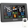 Weather Station Wireless Indoor Outdoor Thermometer, Color Display Digital Weather Thermometer with Atomic Clock, Barometric