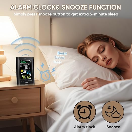 Weather Station Wireless Indoor Outdoor Thermometer, Inside Outside Temperature Humidity Monitor,with 330ft Range Sensor and