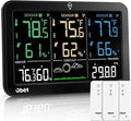 Weather Station Wireless Indoor Outdoor Thermometer Wireless, Color Display Digital Temperature and Humidity Monitor with 3