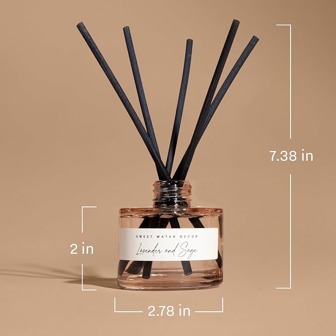 Weekend Reed Diffuser – Room Decor Aesthetic with Long-Lasting Premium Fragrance of Citrus, Sage, Lavender, Amber, alternate