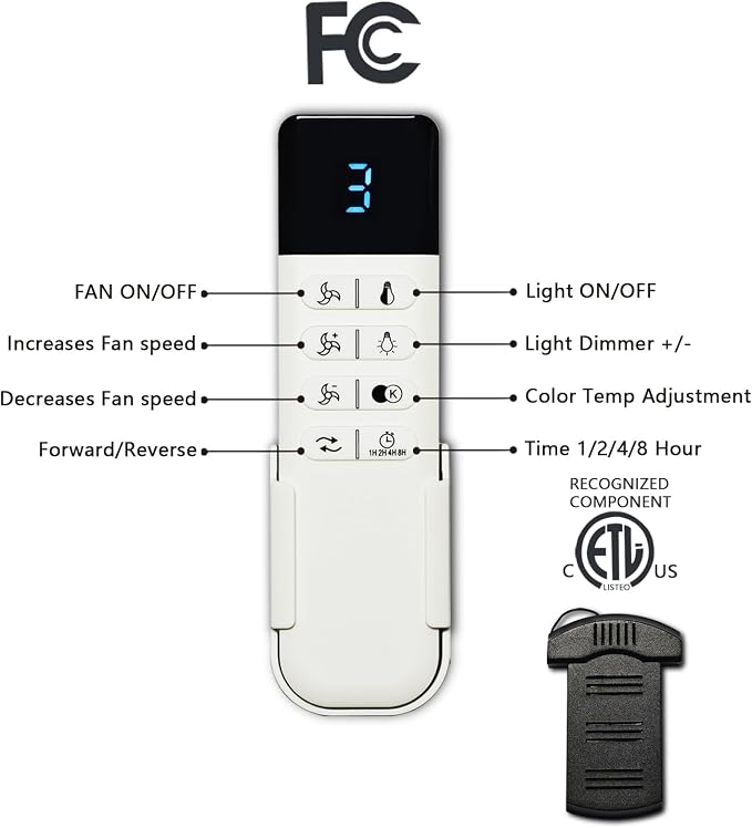 Welcome Ceiling Fan with Lights, 42'' Wood Ceiling Fan with Remote Control, Automatic Memory and Dimmable 3 Color Light /