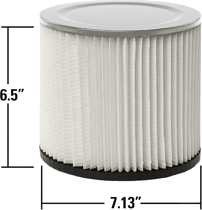 Wet Dry Vac Filter VF2007TP Standard Replacement Shop Vacuum Filters for Most 5 Gallon and Larger Branded Wet Dry