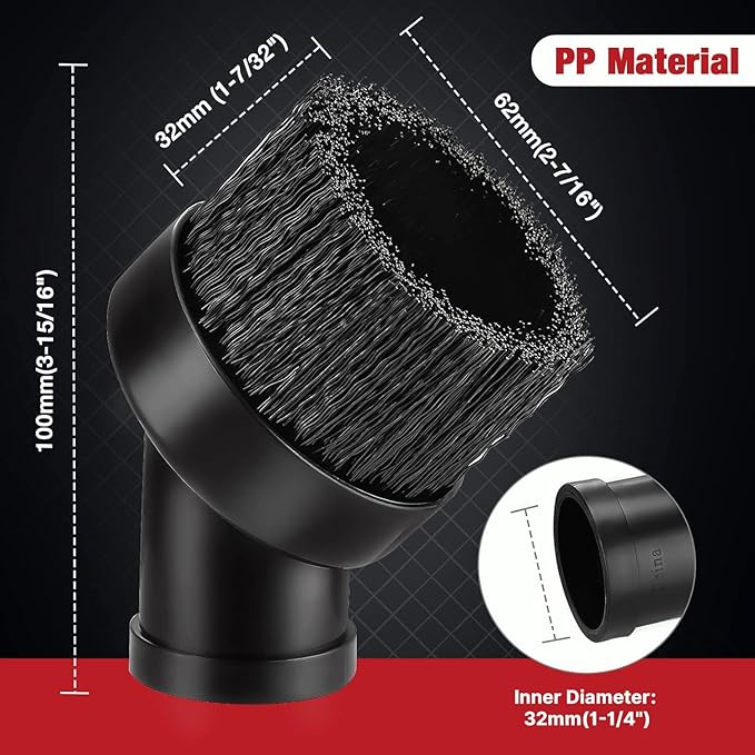 wet/dry vacuum 1-1/4" Round Brush, 2 Pack, alternate product view 2