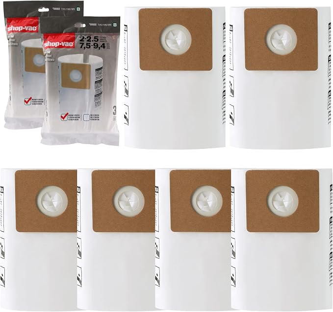 wet/dry vacuum 90668 2-2.5 Gallon Disposible Filter Bags,6 Pack, product image