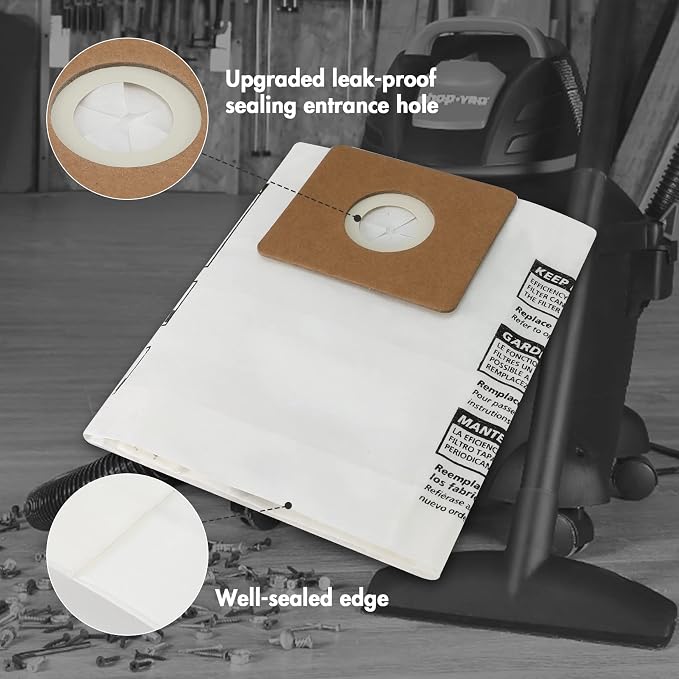 wet/dry vacuum 90668 2-2.5 Gallon Disposible Filter Bags,6 Pack, alternate product view 5
