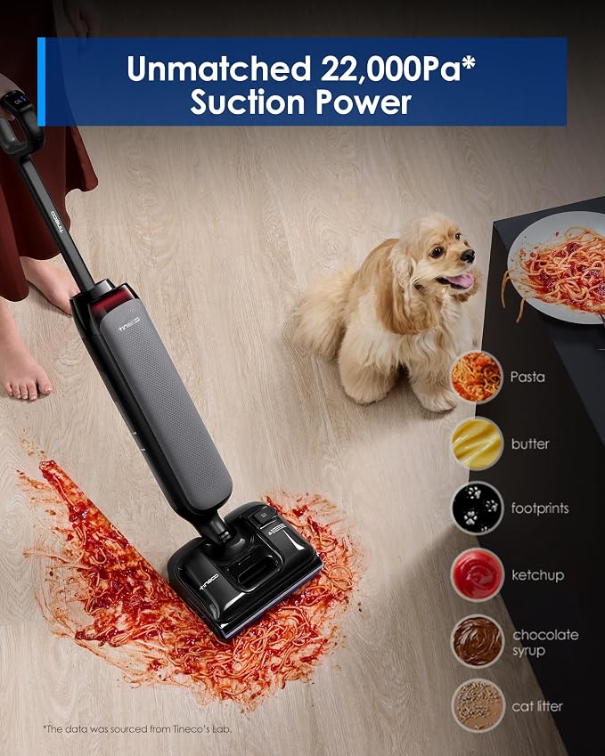 Wet Dry Vacuum Cleaner 22kPa Suction Floor Cleaner Mop, 50 Min Runtime, iLoop Smart Sensor, DualBlock Anti-Tangle Design