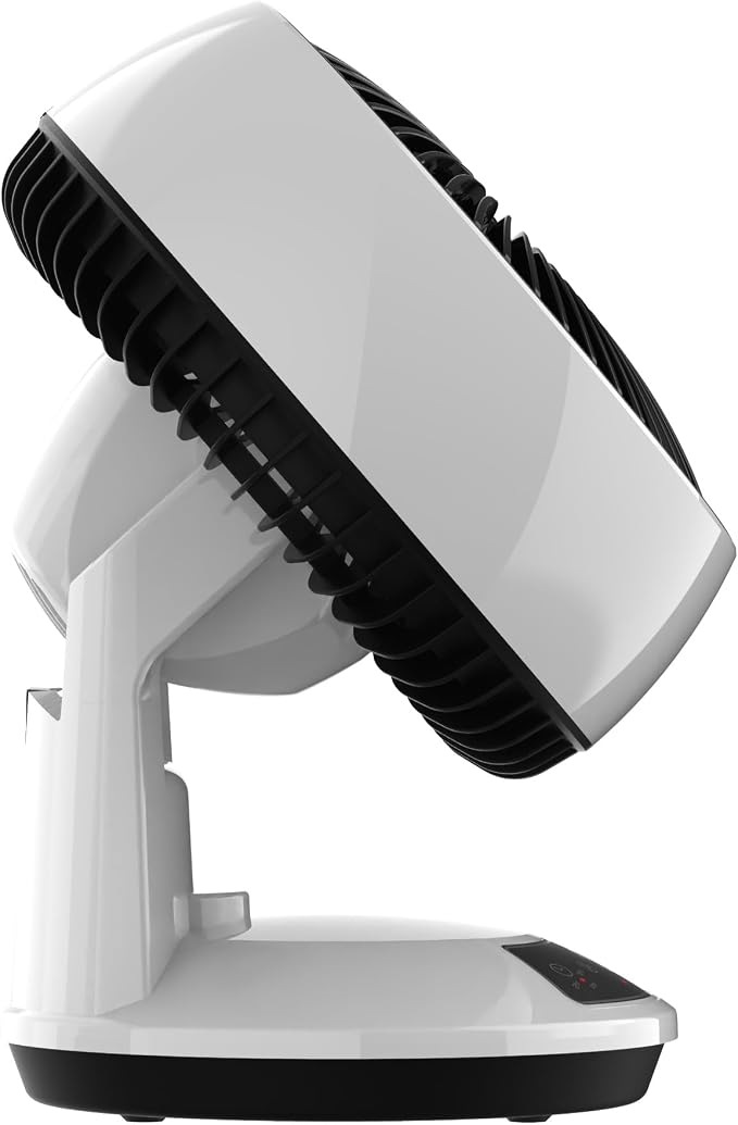 Whirlwind Orbital Motion Air Circulator Table Fan, 3 Speeds, Timer, Dark Mode, Remote Control for Small and Medium Sized