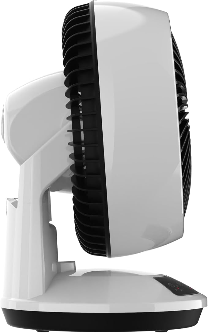 Whirlwind Orbital Motion Air Circulator Table Fan, 3 Speeds, Timer, Dark Mode, Remote Control for Small and Medium Sized