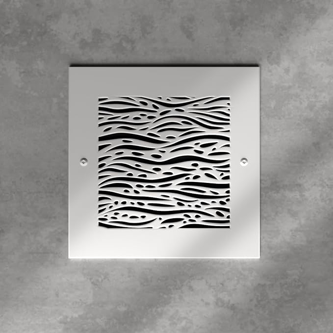 White Air Vent Cover - Acrylic Plexiglass 8" x 8" Duct Opening (10" x 10" Overall) Return Grille Decorative, alternate view 7