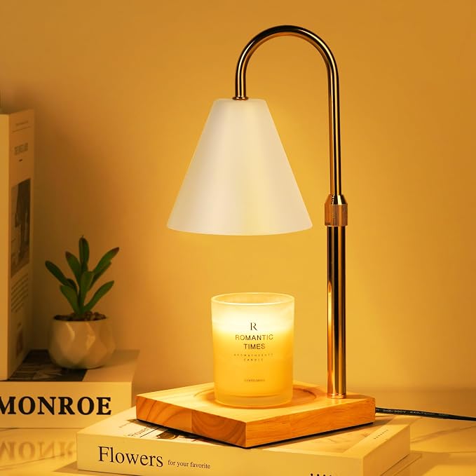 White Candle Warmer Lamp with Timer Dimmer, Electric Candle Lamp Warmer for Bedroom Decor, Birthday Gifts for Mom, Adjustable