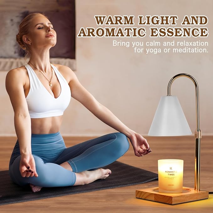 White Candle Warmer Lamp with Timer Dimmer, Electric Candle Lamp Warmer for Bedroom Decor, Birthday Gifts for Mom, Adjustable