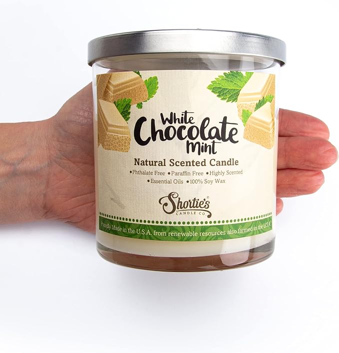 White Chocolate Mint Scented Natural Soy Candle, Essential Fragrance Oils, 100% Soy, Phthalate & Paraben Free, alternate