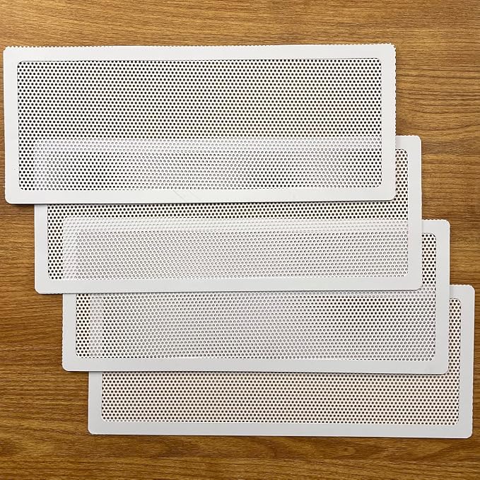White Floor Register Vent Screen Cover 4"x10" Magnetic, Perfect for Wall/Ceiling/Floor Air Vent Filters (4-Packs), alternate