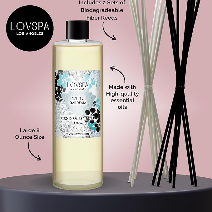White Gardenia Diffuser Oil - Essential Oils for Diffuser Refill & Air Freshener Room Spray, alternate product view 2