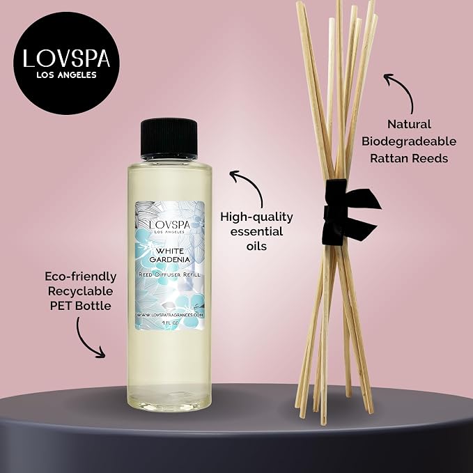 White Gardenia Diffuser Oil - Luxury Essential Oils for Diffuser Refill & Air Freshener Room Spray, alternate product view 2
