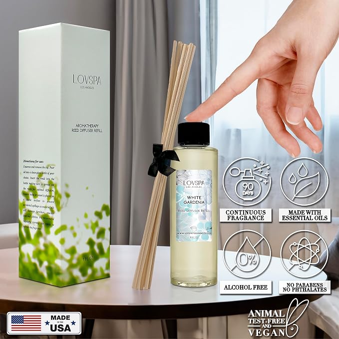 White Gardenia Diffuser Oil - Luxury Essential Oils for Diffuser Refill & Air Freshener Room Spray, alternate product view 5