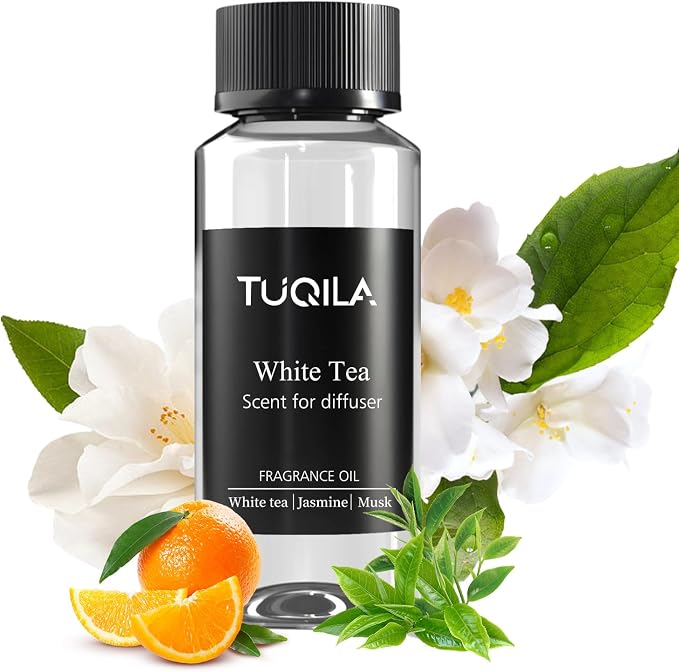 White Tea Essential Oil for Waterless Diffusers - 120ML Luxury Home & Car Air Freshener, Natural Aromatherapy Scent Refill