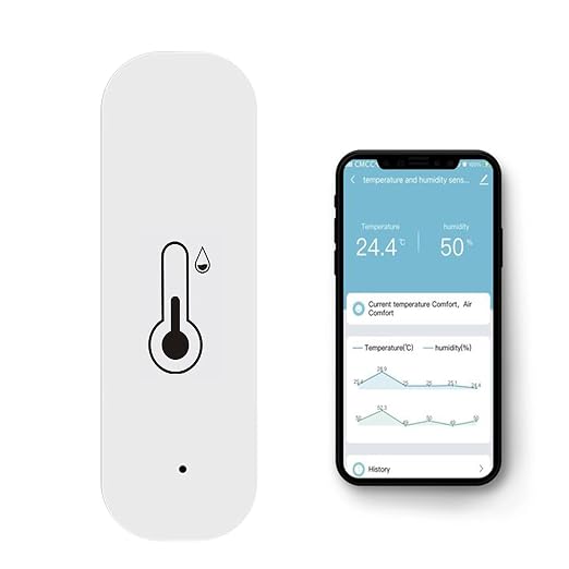 Wi-Fi Smart Thermometer Hygrometer, Digital Mini Indoor Temperature and Humidity Sensor, Room Temperature Humidity Sensor App