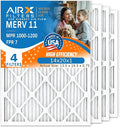 Wicked Clean Air 14x20x1 MERV 11 Electrostatic Pleated Air Conditioner Filter Pack 4 Count HVAC AC Furnace Filters, product