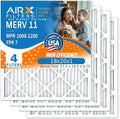 WICKED CLEAN AIR. 18x20x1 Air Filter MERV 11 Electrostatic Pleated Air Conditioner Filter 4 Pack HVAC AC Furnace Filters
