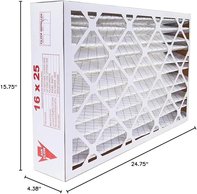 WICKED CLEAN AIR. Compatible/Replacement for 16x25x5 MERV 11 HVAC AC Furnace Air Filter FC100A1029 CF200A1008