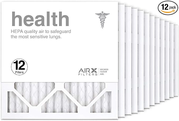 wickedcleanair 14x14x1 Air Filter MERV 13 Pleated HVAC AC Furnace Air Filter, everyday comfort 12-Pack, Made in the USA 6
