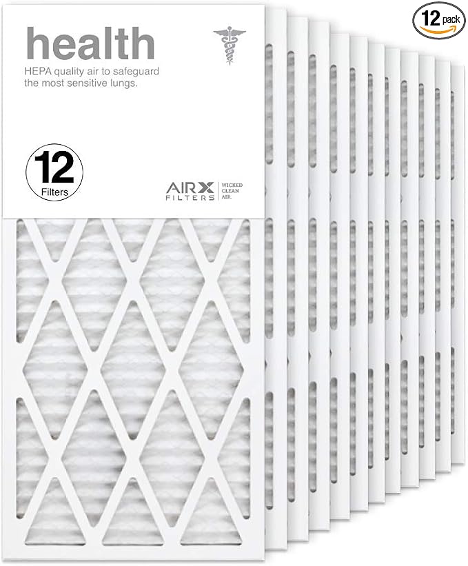 wickedcleanair 14x30x1 Air Filter MERV 13 Pleated HVAC AC Furnace Air Filter, everyday comfort 12-Pack, product image