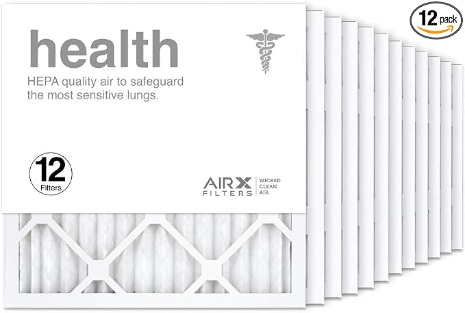 wickedcleanair 16x16x1 Air Filter MERV 13 Pleated HVAC AC Furnace Air Filter, everyday comfort 12-Pack, product image
