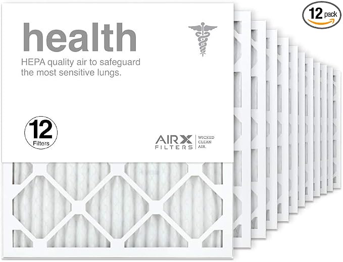 wickedcleanair 18x20x1 Air Filter MERV 13 Pleated HVAC AC Furnace Air Filter, everyday comfort 12-Pack, product image