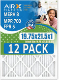 wickedcleanair 19.75x21.5x1 Furnace Filter MERV 8 Pleated Replacement HVAC AC Air Filter, product image