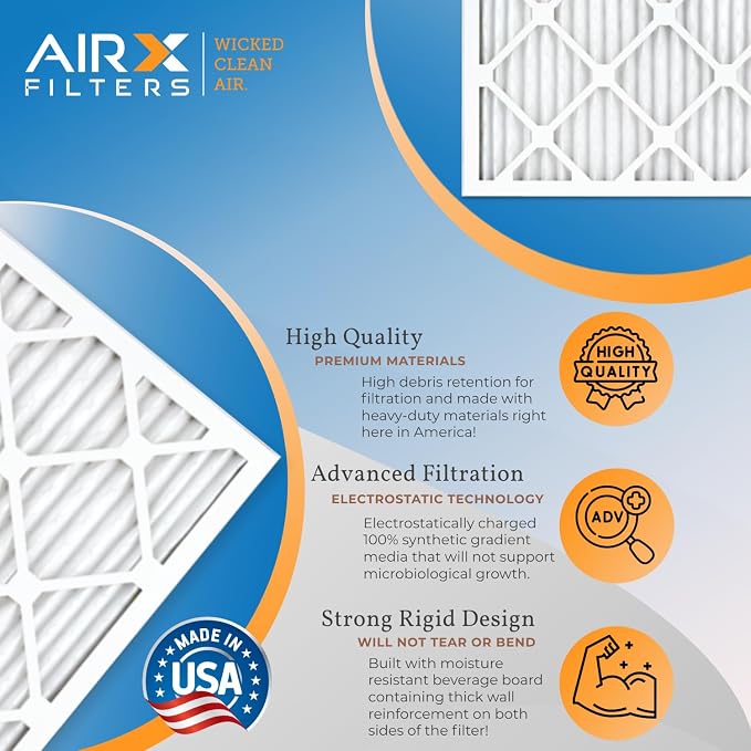 wickedcleanair WICKED CLEAN AIR. 20x24x2 Air Filter MERV 11 Electrostatic Pleated Air Conditioner Filter 6 Pack, alternate