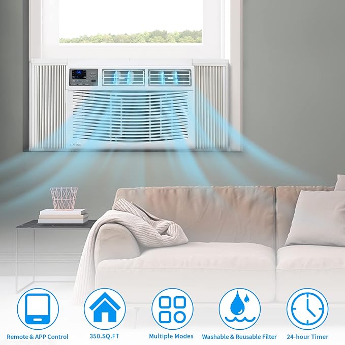 WIFI-Enabled 10000BTU Air Conditioner Window Unit, Energy Saving Room Air Conditioner, alternate product view 2