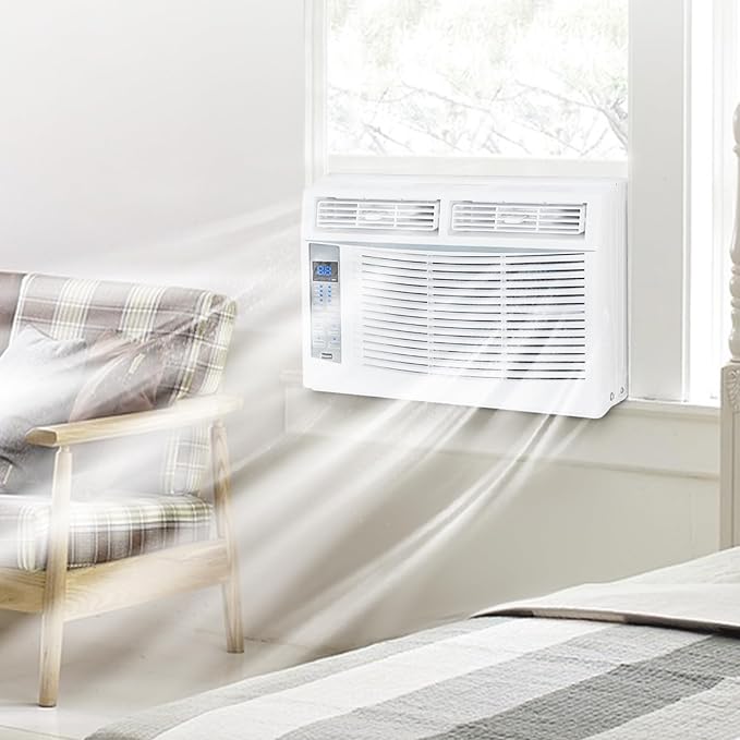 WiFi Enabled 6,000 BTU Window Air Conditioner, Smart Window AC Unit with Remote, Energy Saving, Easy Install Kit, Cools up to