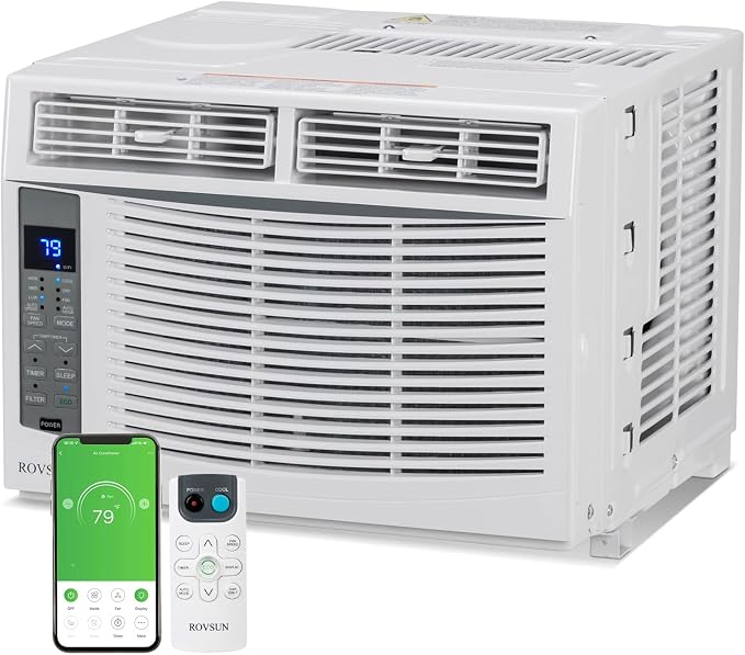 WIFI-Enabled 6000 BTU Air Conditioner Window Unit, Energy Saving Room Air Conditioner, product image