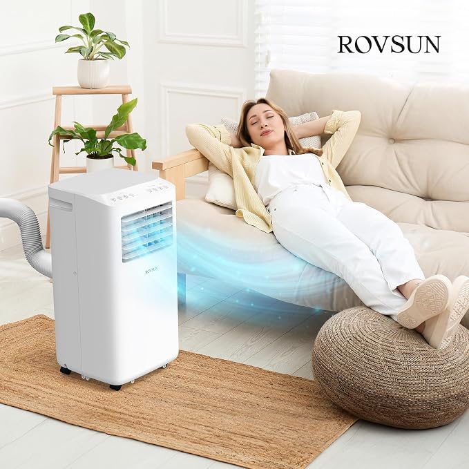 WiFi Enabled Smart 10000 BTU Portable Air Conditioner with Heat, 4-in-1 Cooler, Heater, Dehumidifier & Fan, Room Mobile AC