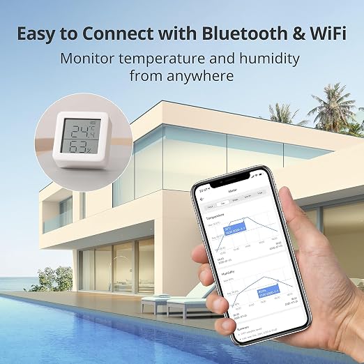 WiFi Hygrometer Thermometer with Hub, Dewpoint/VPD/Absolute Humidity Meter, Indoor Wireless Temperature Humidity Sensor
