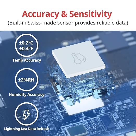 WiFi Hygrometer Thermometer with Hub, Dewpoint/VPD/Absolute Humidity Meter, Indoor Wireless Temperature Humidity Sensor