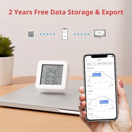 WiFi Hygrometer Thermometer with Hub, Dewpoint/VPD/Absolute Humidity Meter, Indoor Wireless Temperature Humidity Sensor