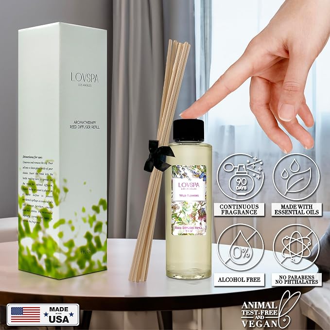 Wild Flowers Diffuser Oil - Luxury Essential Oils for Diffuser Refill & Air Freshener Room Spray, alternate product view 5
