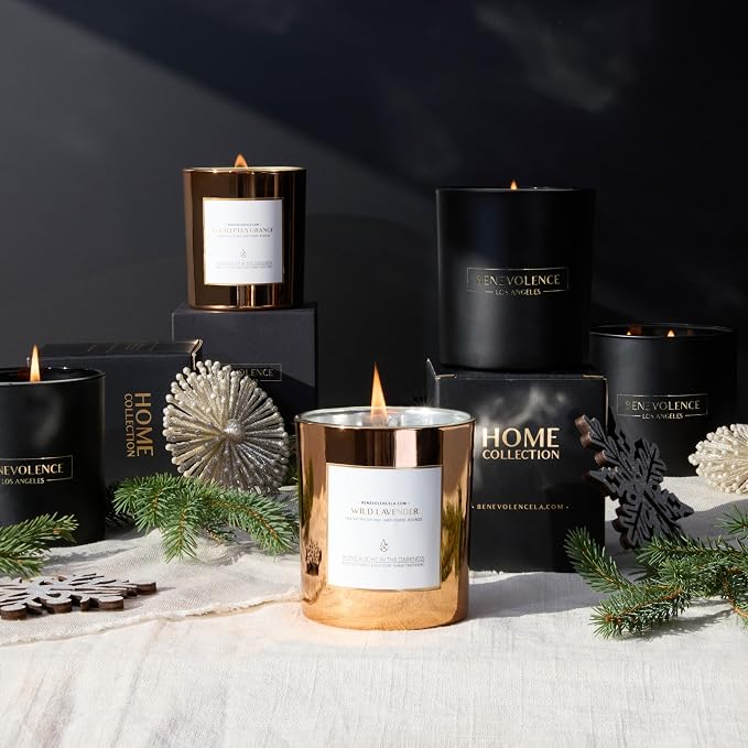 Wild Lavender Wood Wick Candle | Soy Christmas Scented Candles for Home | Holiday Candle Gifts for Women and Men, alternate