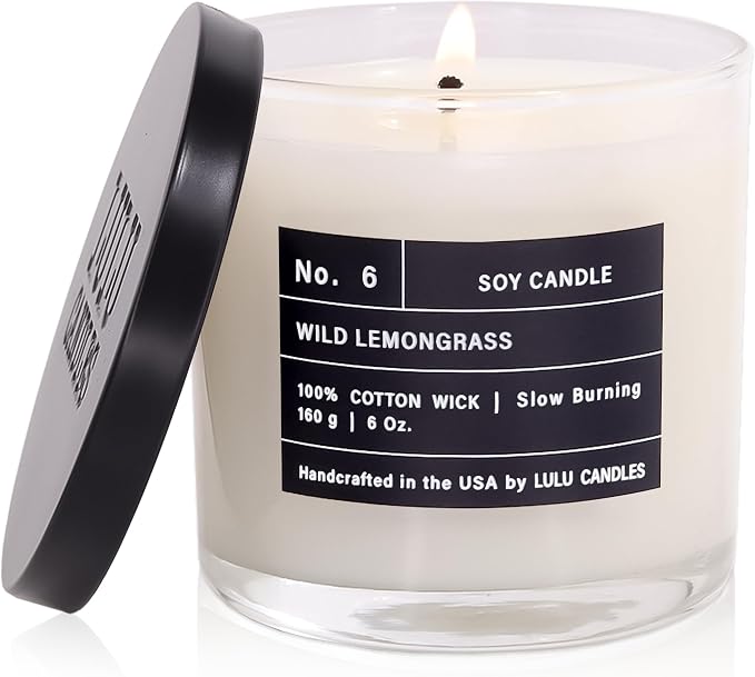 | Wild Lemongrass | Luxury Scented Soy Jar Candle | Hand Poured in The USA | Highly Scented & Long Lasting (6, product image