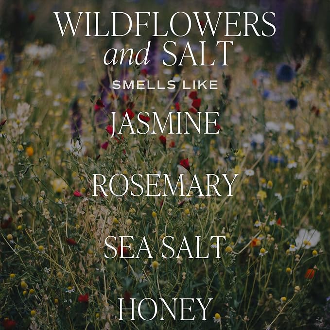 Wildflowers and Salt Patterned Candle – Soy Candles with Rosemary, Lily, Honey, Violet, Amber, alternate product view 2
