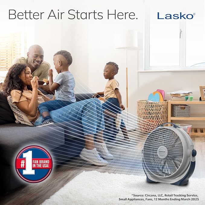 Wind Machine Fan, Air Circulator Fan with 3 Speeds, 20" Model 3300, Gray, alternate product view 2