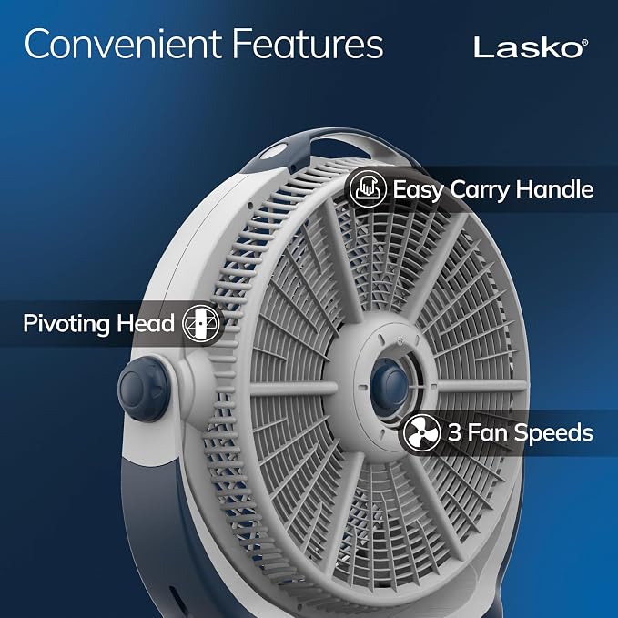 Wind Machine Fan, Air Circulator Fan with 3 Speeds, 20" Model 3300, Gray, alternate product view 5
