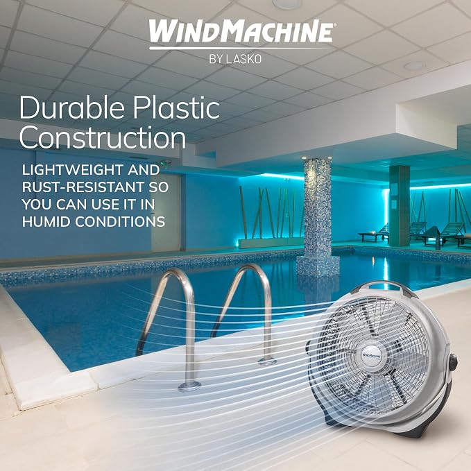 Wind Machine Fan, Air Circulator Fan with 3 Speeds, 20" Model 3300, Gray, alternate product view 6