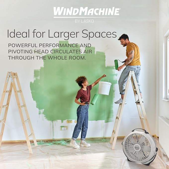 Wind Machine Fan, Air Circulator Fan with 3 Speeds, 20" Model 3300, Gray, alternate product view 7